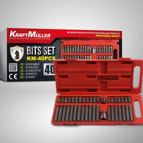 KRAFTMULLER jeu de 40 embouts hexagonaux, torx et dentelés
