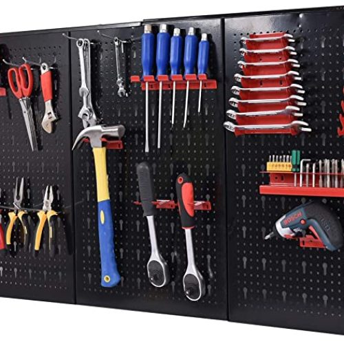 KRAFTMULLER Panneau porte-outils Panneau à outils mural noir/rouge rangement