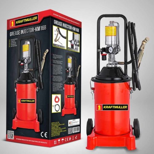 KRAFTMULLER Pompe à graisse pneumatique mobile de 12 litres