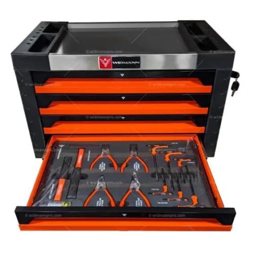 Servante D’atelier Mini – 4 Tiroirs – Orange – 163 Outils
